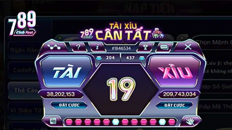 Giao diện chơi game tài xỉu 789club 2024